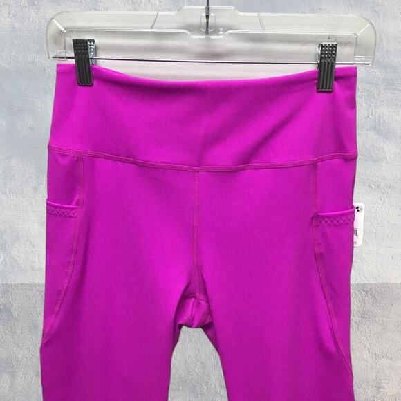 NWT - FP Movement Women's Leggings Pink High Rise w Pockets cross tie Ankle - Picture 2 of 8